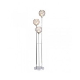 Lampada da Terra Home ESPRIT Trasparente Argentato 50 W 220 V 30 x 30 x 172 cm