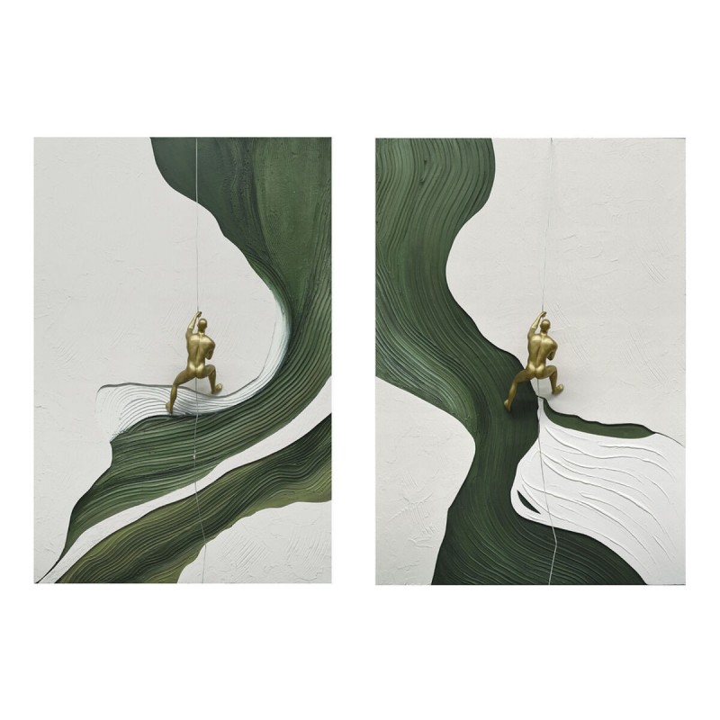 Quadro Home ESPRIT Verde Beige Uomo Moderno 80 x 3,5 x 120 cm (2 Unità)