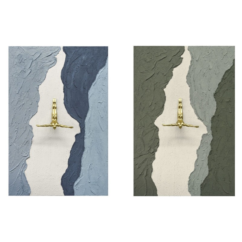 Quadro Home ESPRIT Azzurro Marrone Uomo Moderno 80 x 3,5 x 120 cm (2 Unità)