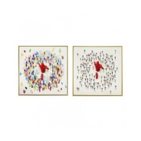 Quadro Home ESPRIT Uomo Moderno 80 x 3,5 x 80 cm (2 Unità)