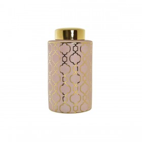 Vaso DKD Home Decor Rosa Dorato Porcellana Orientale Cromato 17 x 17 x 32 cm