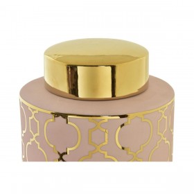 Vaso DKD Home Decor Rosa Dorato Porcellana Orientale Cromato 17 x 17 x 32 cm