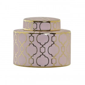 Vaso DKD Home Decor Rosa Dorato Porcellana Orientale Cromato 18 x 18 x 16 cm