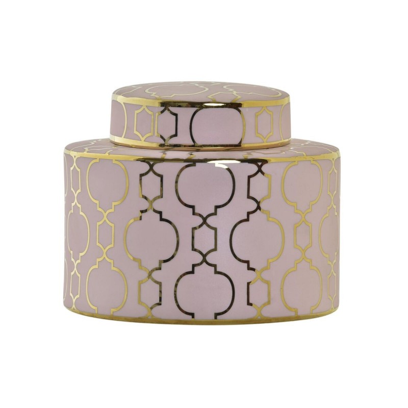 Vaso DKD Home Decor Rosa Dorato Porcellana Orientale Cromato 18 x 18 x 16 cm