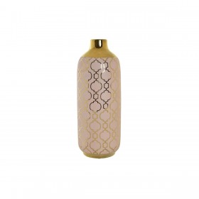 Vaso DKD Home Decor Porcellana Rosa Dorato Orientale (15 x 15 x 41,5 cm)