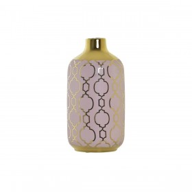 Vaso DKD Home Decor Rosa Dorato Porcellana Orientale Cromato 13 x 13 x 26 cm
