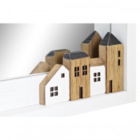 Specchio da parete DKD Home Decor Legno Bianco Case (36 x 4 x 60 cm)