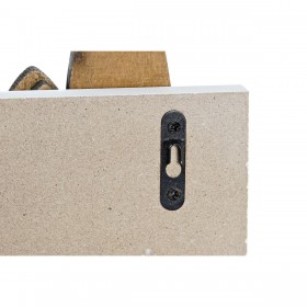 Appendiabiti da parete DKD Home Decor Legno Case Città 40 x 4 x 17 cm