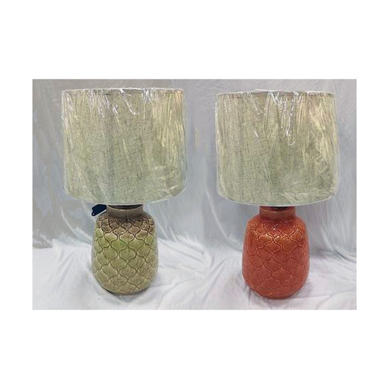 Lampada da tavolo DKD Home Decor Porcellana Beige Arancio Verde 220 V 50 W 32 x 32 x 53 cm (2 Unità)