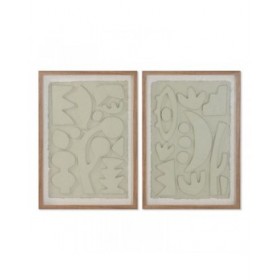 Quadro Home ESPRIT Beige Astratto Scandinavo 50 x 3 x 70 cm (2 Unità)