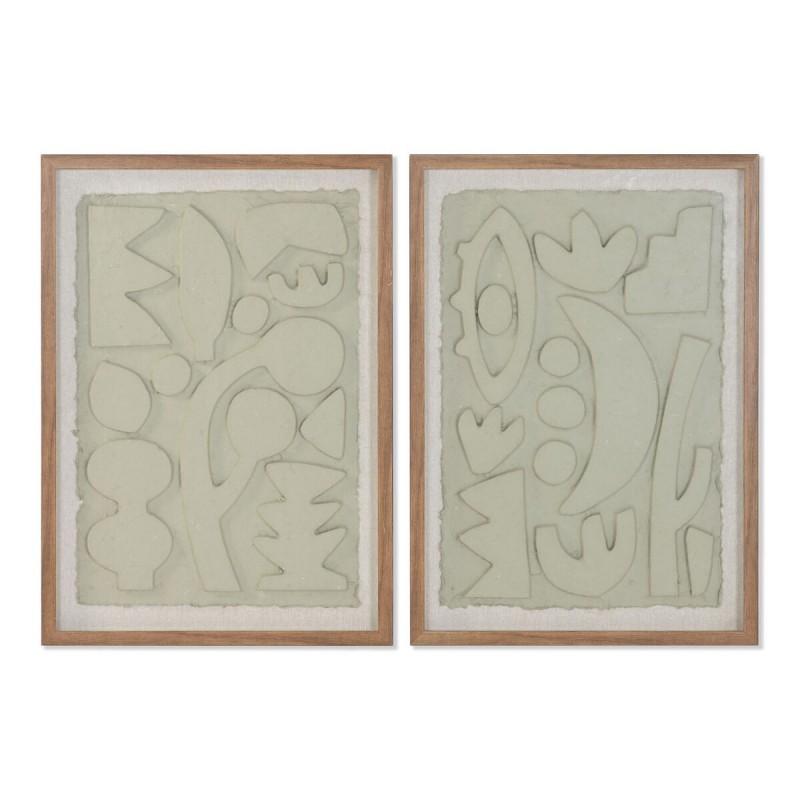 Quadro Home ESPRIT Beige Astratto Scandinavo 50 x 3 x 70 cm (2 Unità)