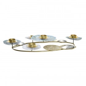 Candelabro DKD Home Decor Specchio Dorato Metallo Menta Waterlily (54 x 33 x 8 cm)