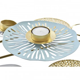 Candelabro DKD Home Decor Specchio Dorato Metallo Menta Waterlily (54 x 33 x 8 cm)