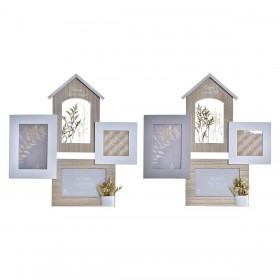 Cornice Portafoto DKD Home Decor Legno 39 x 3 x 41 cm Naturale Impianto (2 Unità)