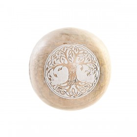 Statua Decorativa DKD Home Decor Bianco Naturale Albero Gufo Decapaggio 13 x 13 x 13 cm