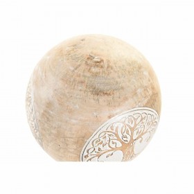 Statua Decorativa DKD Home Decor Bianco Naturale Albero Gufo Decapaggio 13 x 13 x 13 cm