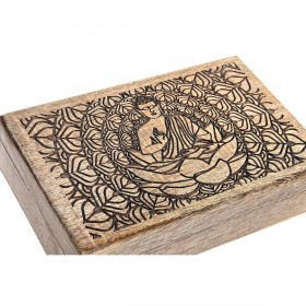 Scatola-Portagioie DKD Home Decor Marrone Marrone scuro Legno di mango 25 x 17 x 9 cm (2 Pezzi)