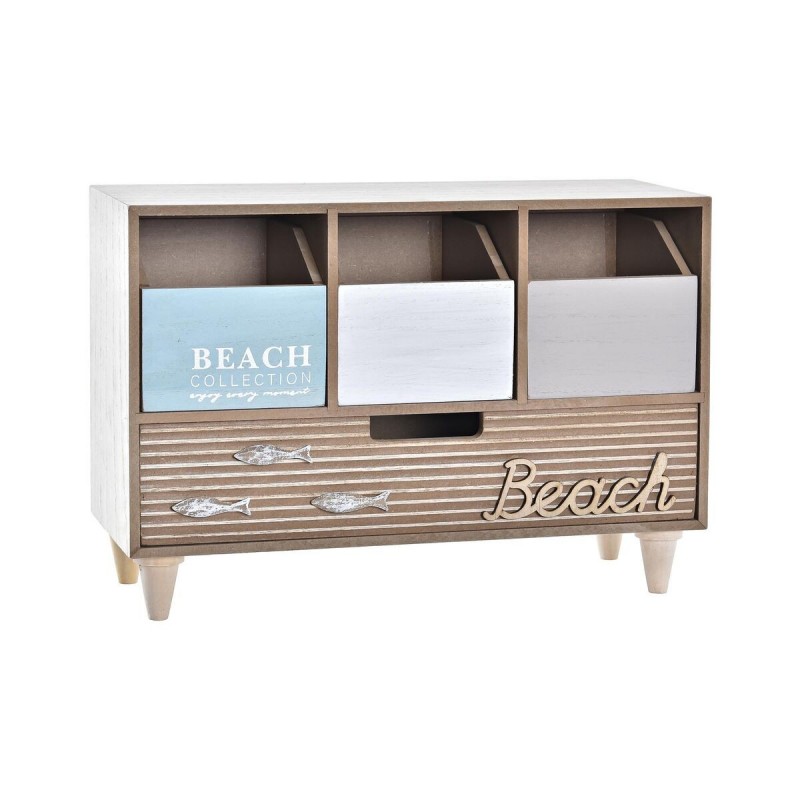 Scatola-Portagioie DKD Home Decor Legno Marrone Turchese 34 x 14 x 24 cm