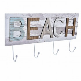 Appendiabiti da parete DKD Home Decor Legno Metallo Spiaggia 45 x 5 x 23 cm (2 Unità)