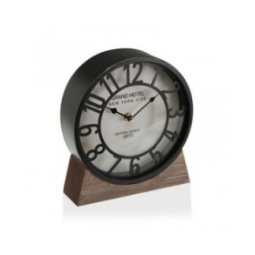 Orologio da Tavolo Versa Nero Legno MDF (20 x 20 x 6 cm) (Ø 20 cm)