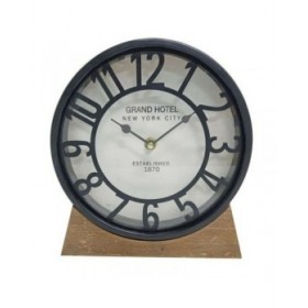 Orologio da Tavolo Versa Nero Legno MDF (20 x 20 x 6 cm) (Ø 20 cm)