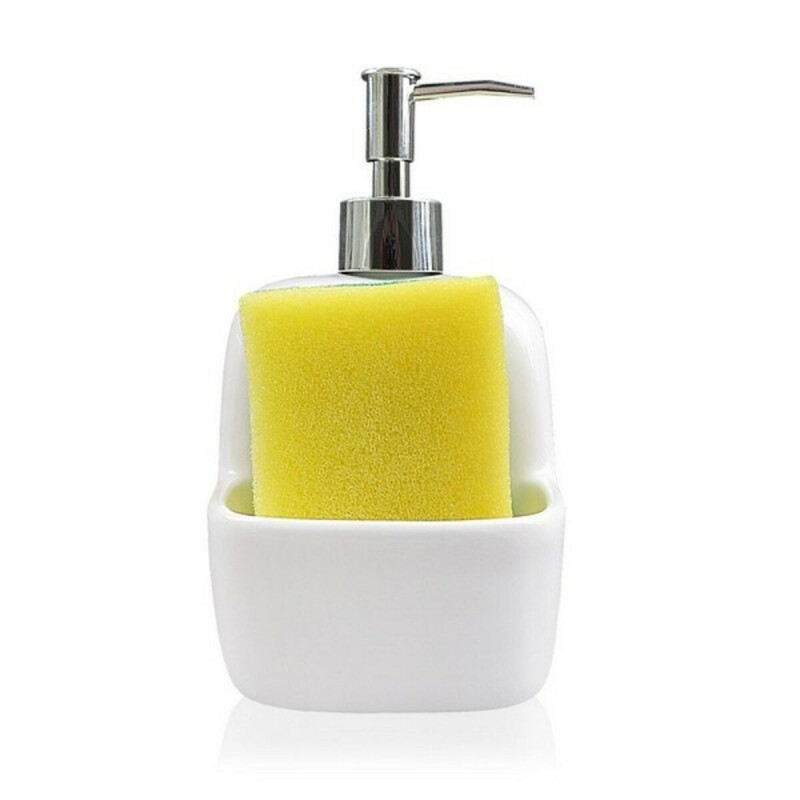 Dispenser di Sapone Versa Bianco Ceramica 9,4 x 17,8 x 10,5 cm