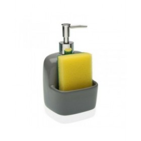 Dispenser di Sapone Versa Grigio Ceramica (9,4 x 17,8 x 10,5 cm)