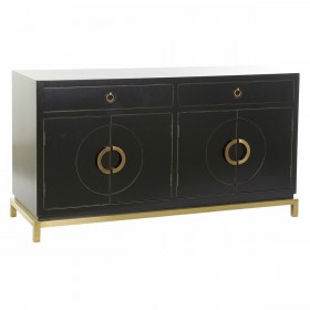 Credenza DKD Home Decor Nero Dorato Metallo Pioppo 150 x 50 x 80 cm