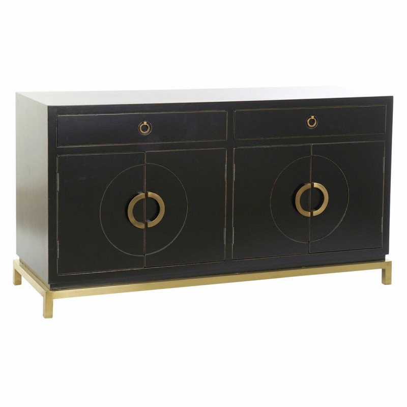 Credenza DKD Home Decor Nero Dorato Metallo Pioppo 150 x 50 x 80 cm
