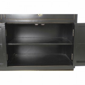 Credenza DKD Home Decor Nero Dorato Metallo Pioppo 150 x 50 x 80 cm