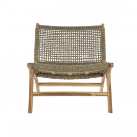 Poltrona DKD Home Decor Marrone Naturale Legno Teca 65 x 80 x 68 cm