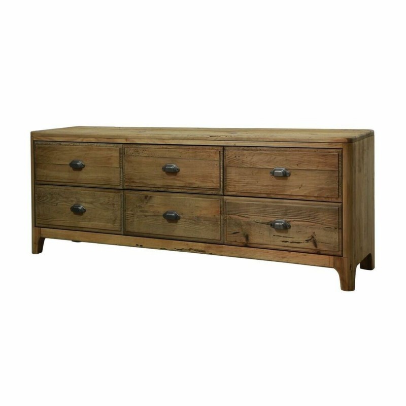 Mobile TV DKD Home Decor Multicolore Naturale Legno Legno Riciclato 180 x 45 x 55 cm
