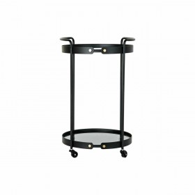 Tavolo aggiuntivo DKD Home Decor Cristallo Nero Metallo (47 x 46 x 71 cm)