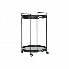 Tavolo aggiuntivo DKD Home Decor Cristallo Nero Metallo (47 x 46 x 71 cm)