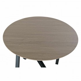 Tavolo aggiuntivo DKD Home Decor 65 x 65 x 49,5 cm Nero Metallo Legno Marrone Chiaro