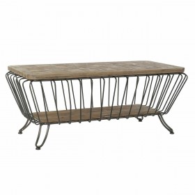Tavolino da Caffè DKD Home Decor Metallo Pino (125 x 64 x 51 cm)