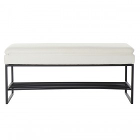Banca Piedi Letto DKD Home Decor Nero Beige Ferro 80,5 x 36 x 35,5 cm
