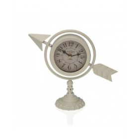 Orologio da Tavolo Versa Bianco Freccia completa Metallo (23 x 16 x 8 cm)