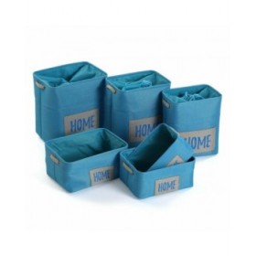 Set di Cestini Versa Home 30 x 40 x 45 cm Azzurro