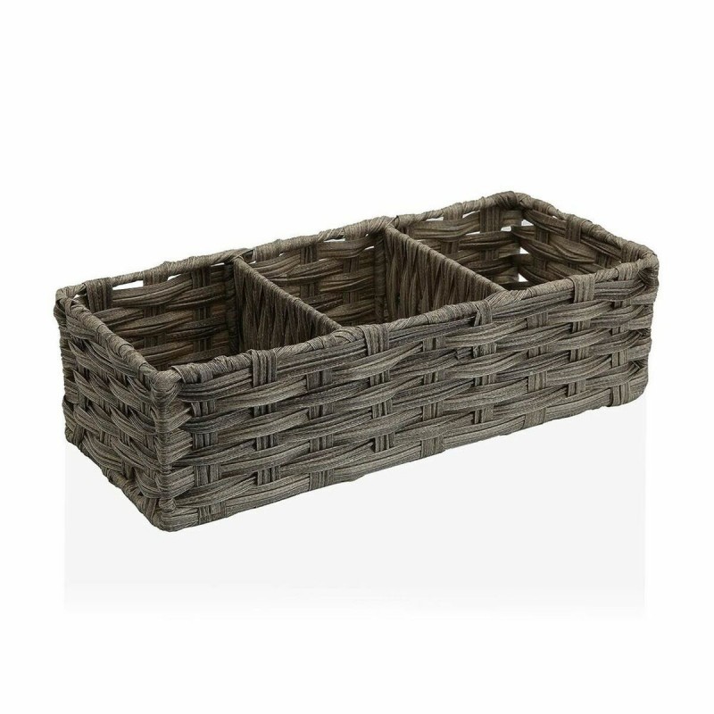 Cestino Multiuso Versa 15,2 x 10,2 x 35,6 cm 3 Compartimenti Grigio