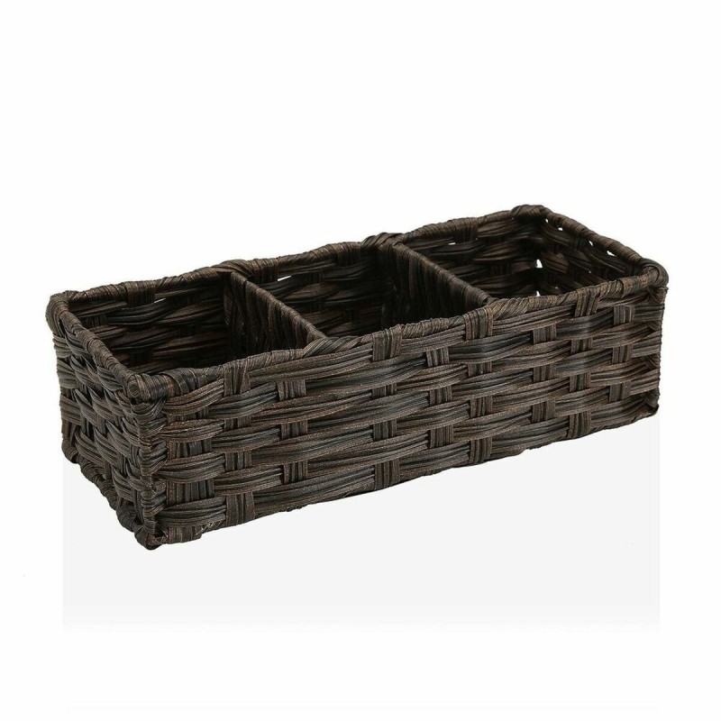 Cestino Multiuso Versa 15,2 x 10,2 x 35,6 cm 3 Compartimenti Marrone