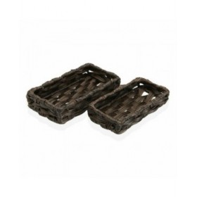 Set di Cestini Versa 11 x 4 x 20 cm Marrone scuro 2 Unità