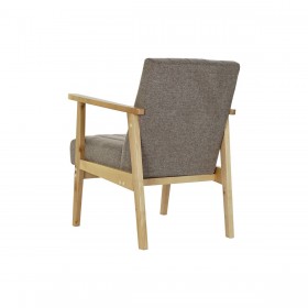 Poltrona DKD Home Decor Naturale Beige Poliestere Pino (63 x 68 x 81 cm)