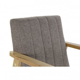 Poltrona DKD Home Decor Naturale Beige Poliestere Pino (63 x 68 x 81 cm)