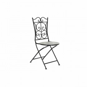 Sedia da giardino DKD Home Decor Nero 39 x 50 x 93 cm Ceramica Multicolore Forjare (39 x 50 x 93 cm)