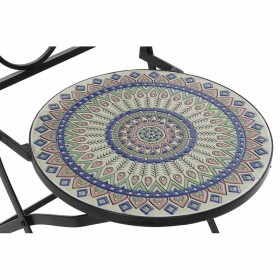 Sedia da giardino DKD Home Decor Nero 39 x 50 x 93 cm Ceramica Multicolore Forjare (39 x 50 x 93 cm)