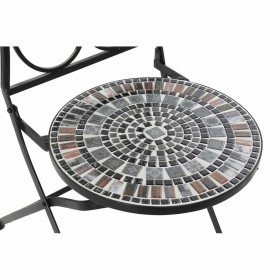 Sedia da giardino DKD Home Decor Nero Ceramica Multicolore Forjare (39 x 50 x 93 cm)