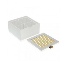 Scatola-Portagioie Versa Quadrato Bianco (16 x 8 x 16 cm)