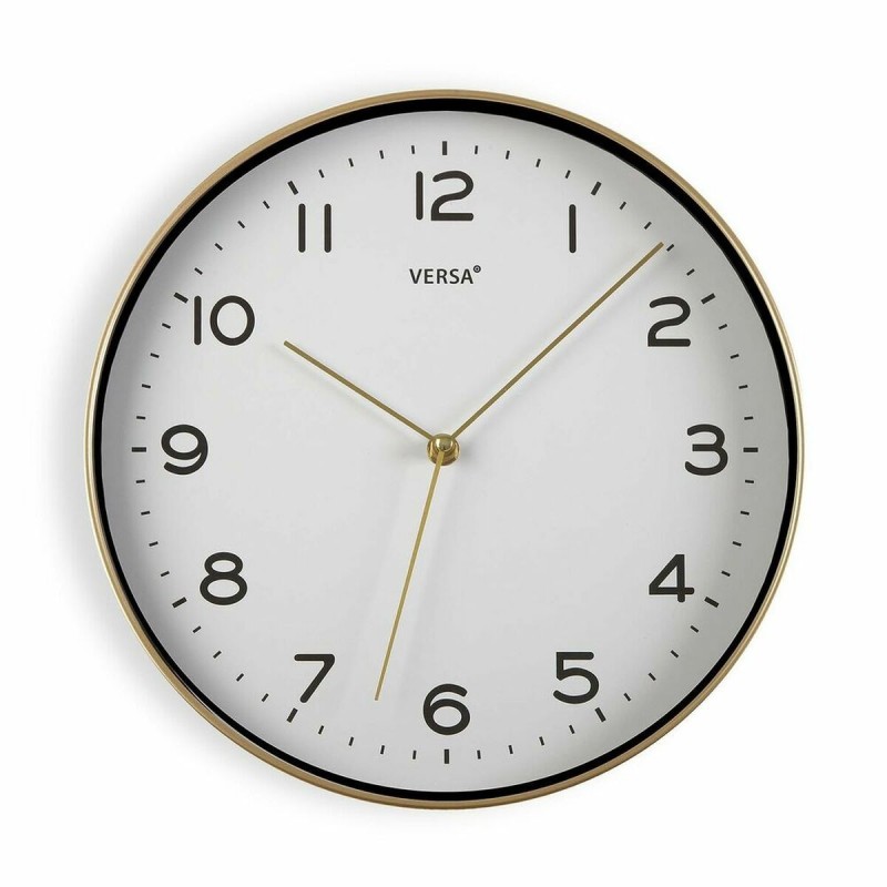 Orologio da Parete Versa Bianco Dorato Quarzo 30,5 x 4,3 x 30,5 cm