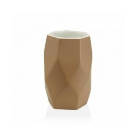 Portaspazzolini da Denti Versa Amanda Beige Resina (8,4 x 11 x 8,4 cm)
